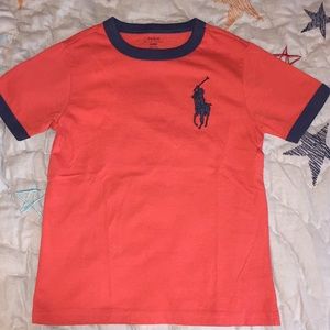 Red and blue polo tee shirt